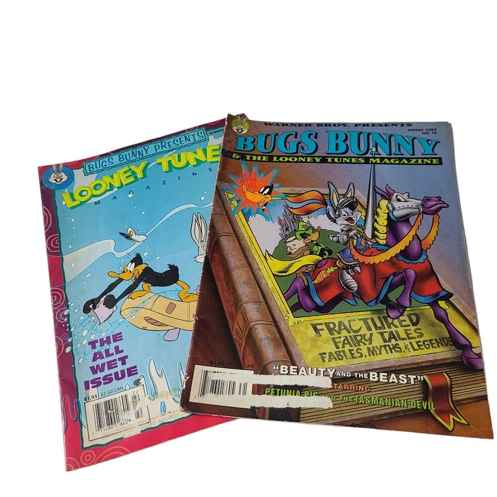 Vintage 90s Looney Tunes Magazine Set Bugs Bunny Comic Book Lot Warner Bros